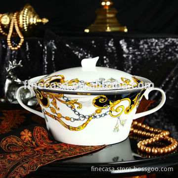 Luxury Fine Bone China Tureen of Knight